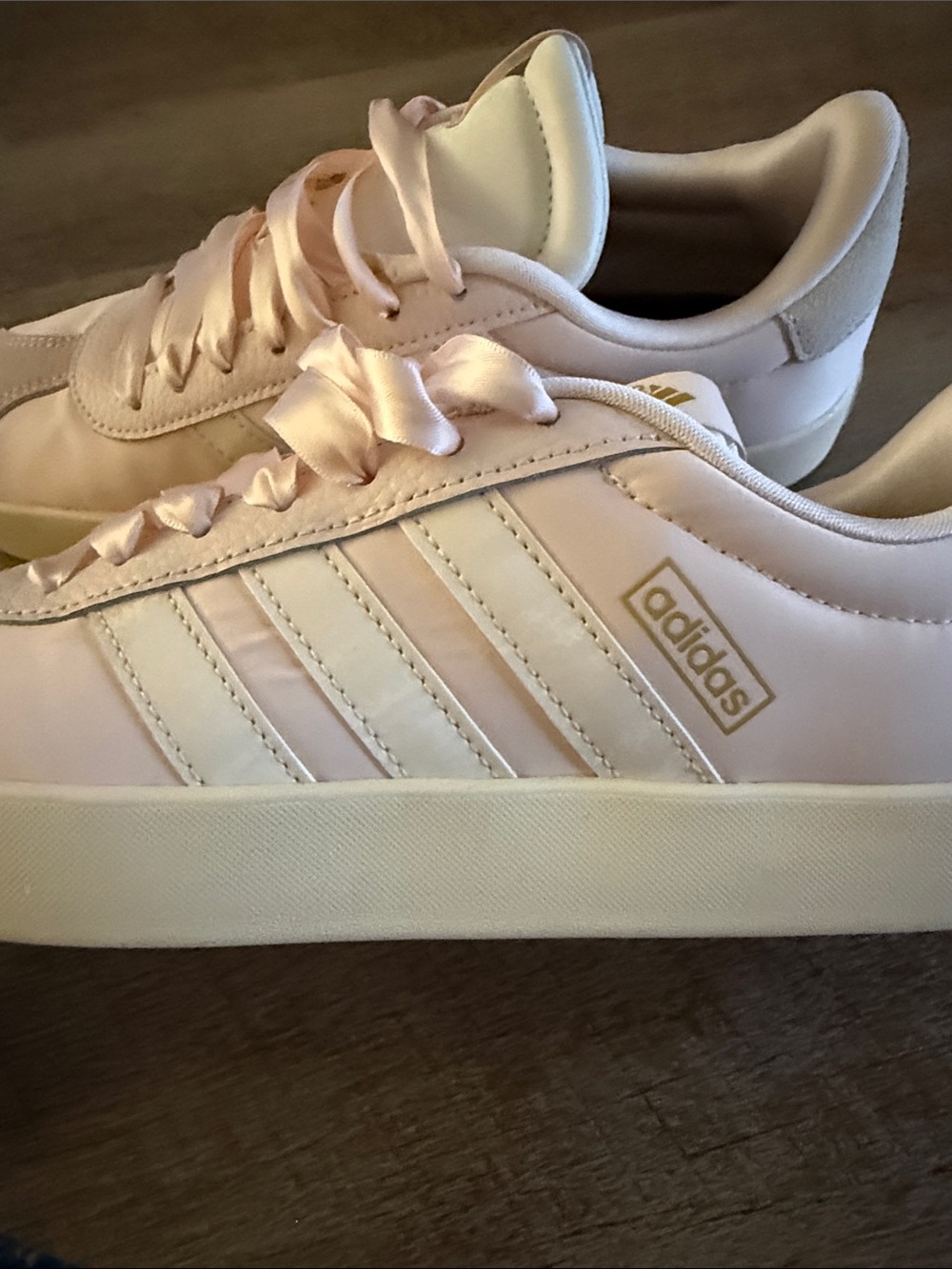 adidas Pink Satin-Lace Sneakers with Cream Accents - Picture 4 of 4